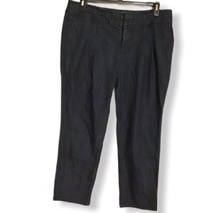 Pleated jeans with paper bag waist